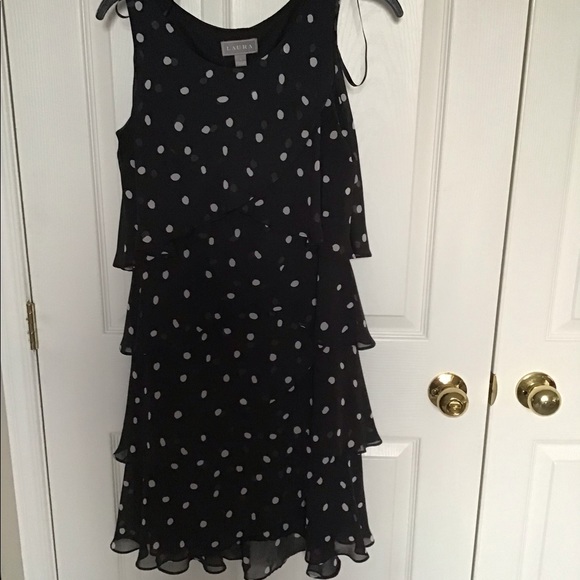 Laura polka dot cascade dress - Picture 1 of 2
